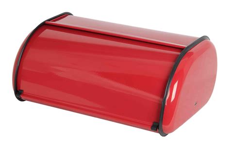 red metal bread box stainless steel door|Red Bread Boxes .